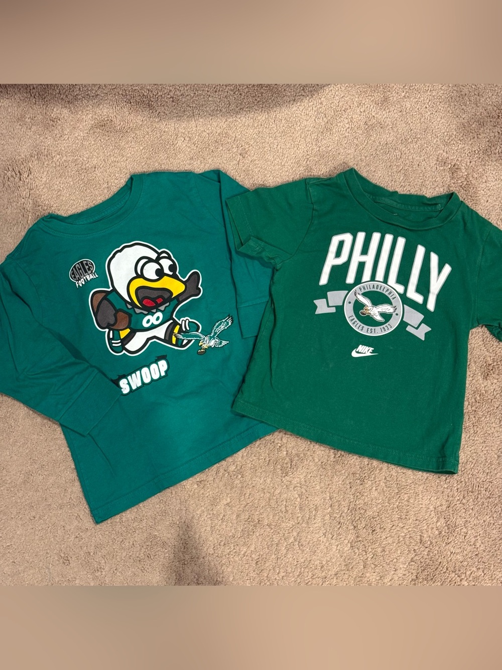 Bundle - 2 Toddler Eagles Shirts - Size 4T